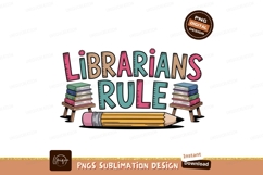 Librarians rule text with books and pencil image Product Image 1