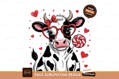 Valentine Cow With Heart Glasses Lollipop Product Image 1