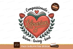 Heart book librarian flowers leaves Product Image 1