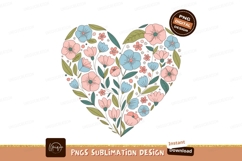 Floral Heart Design Sublimation Png Artwork Product Image 1