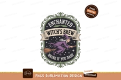 Purple witch flying broomstick image Product Image 1