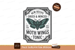 Moth wings tonic label design vintage Product Image 1