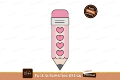 Pink pencil hearts eraser writing Product Image 1