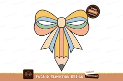Pastel pencil bow illustration image Product Image 1
