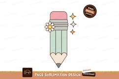 Pastel pencil with flower and stars daisy Product Image 1