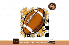 Football flowers checkerboard orange white Product Image 1