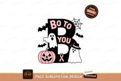 Pink pumpkin ribbon text halloween Product Image 1