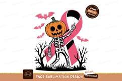 Skeleton pumpkin bats ribbon halloween Product Image 1