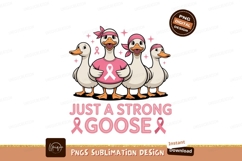 Geese wearing pink headbands and shirts ribbon awareness Product Image 1