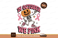 Dancing skeleton pumpkin october pink halloween Product Image 1