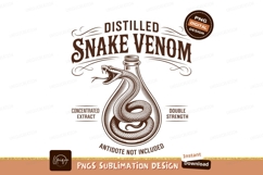 Brown snake coiled inside glass bottle venom extract Product Image 1