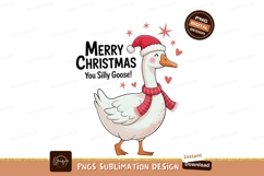 Festive goose wearing santa hat and scarf christmas Product Image 1