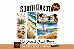 South Dakota montage paw prints wheat Mount Rushmore sailboa Product Image 1