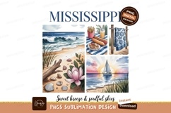Beach picnic sailboat magnolia ocean waves Product Image 1