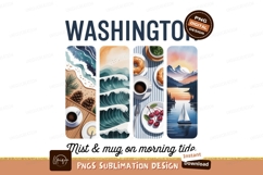 Washington beach waves coffee donuts cherries sailboat Product Image 1