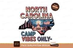 North Carolina camping scene with flag tent fire Product Image 1