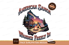 American Samoa camping adventure scene tent campfire Product Image 1