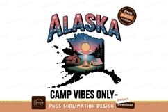 Alaska camping sunset cabin tent campfire Product Image 1