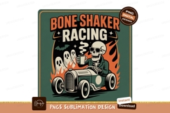 Skeleton driver racing hot rod with ghosts image Product Image 1