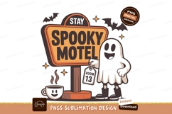 Spooky motel ghost with room key sign Product Image 1