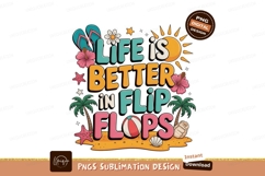 Life is better in flip flops beach scene summer vacation Product Image 1