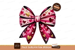 Watercolor Heart Bow Isolated Sublimation Png Product Image 1