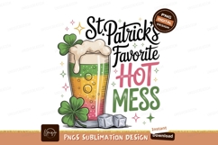 Colorful layered drink with shamrocks and text foam Product Image 1