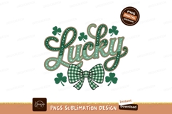 Lucky shamrock bow sublimation green white Product Image 1