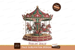 Festive carousel with teddy bear and horses christmas Product Image 1