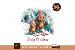 Bears skiing winter mountains snow Product Image 1