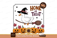 White duck flying broomstick halloween witch Product Image 1