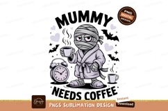 Mummy holding coffee cup with alarm clock image Product Image 1