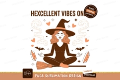 Witch meditating on broomstick meditation crystals Product Image 1