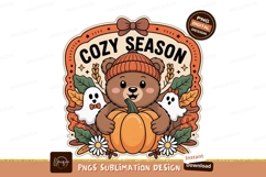 Bear pumpkin ghosts leaves autumn Product Image 1