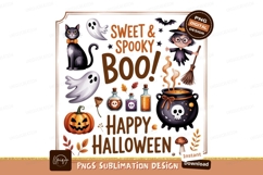Halloween cat ghost pumpkin witch cauldron image Product Image 1