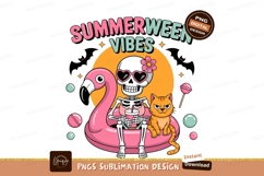 Skeleton cat flamingo summer vibes image Product Image 1