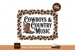 Cowboy boot floral leopard frame image Product Image 1