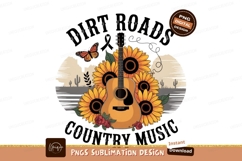 Guitar sunflowers butterfly roses country music image Product Image 1