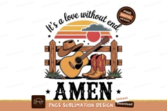 Country western cowboy hat guitar boots sunset image Product Image 1