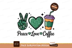Peace love coffee green purple Product Image 1