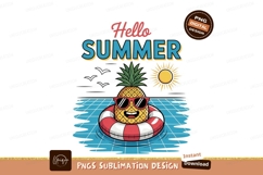 Happy pineapple floating summer SUBLIMATION Product Image 1