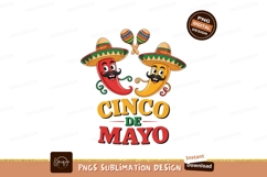 Festive chili peppers wearing sombreros and mustaches Product Image 1