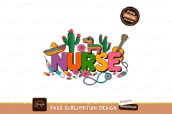 Festive nurse elements with colorful text SUBLIMATION Product Image 1