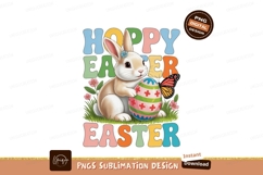 Bunny holding easter egg with butterfly flowers Product Image 1