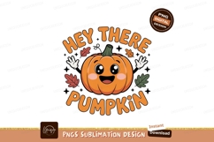 Smiling pumpkin with autumn leaves halloween orange Product Image 1