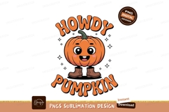 Cute pumpkin character with boots orange black Product Image 1
