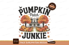 Autumnal house surrounded by pumpkins and trees fall Product Image 1