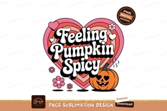 Retro Heart Pumpkin Flowers pink Product Image 1