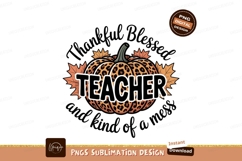 Leopard pumpkin teacher fall leaves image Product Image 1