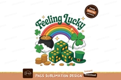 Green dice rainbow pot coins hat image Product Image 1